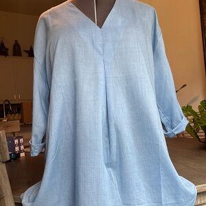 Soft blue tunic top